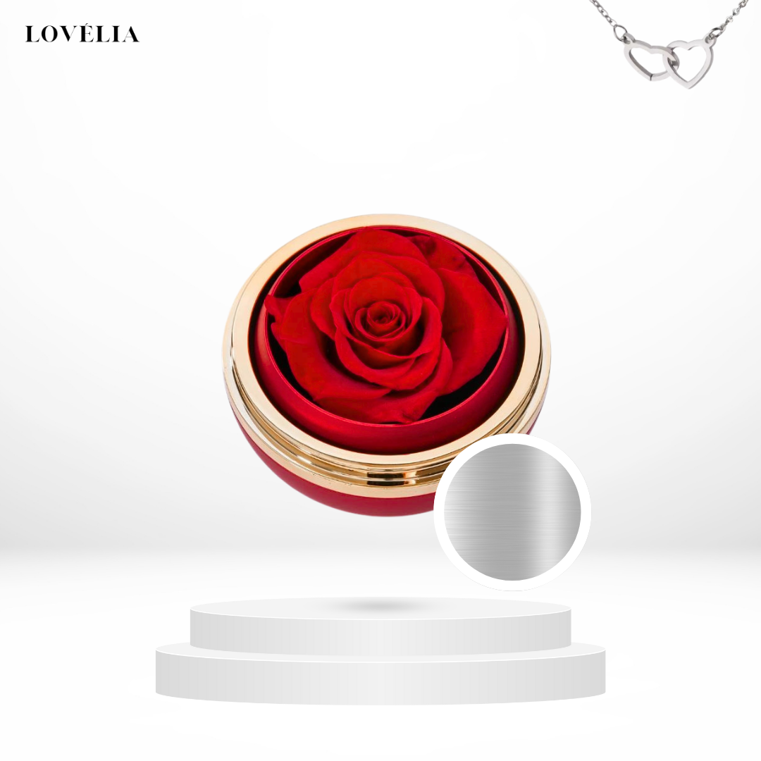 Coffret Rose Éternelle Lovélia™ & Collier Personnalisé