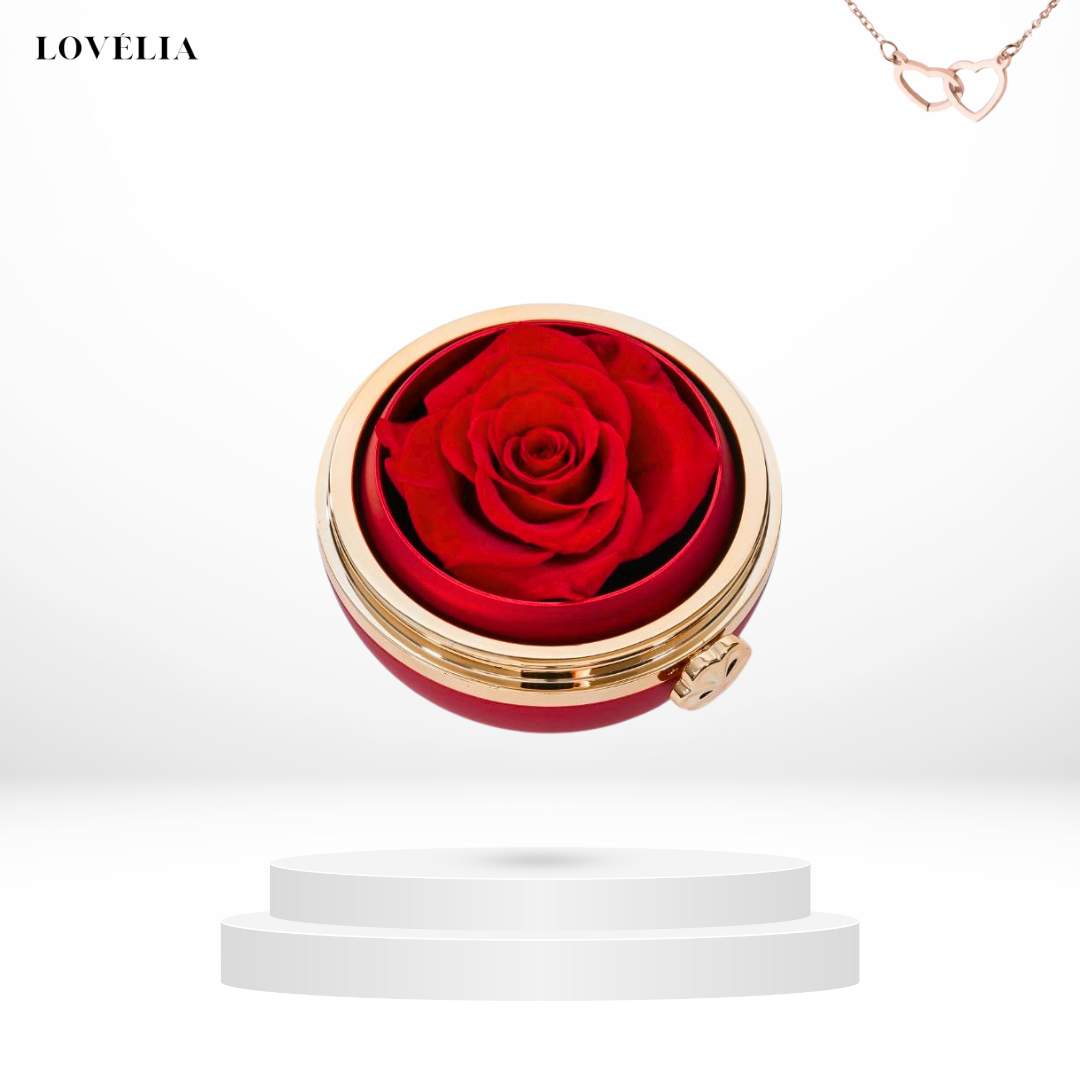 Coffret Rose Éternelle Lovélia™ & Collier Personnalisé