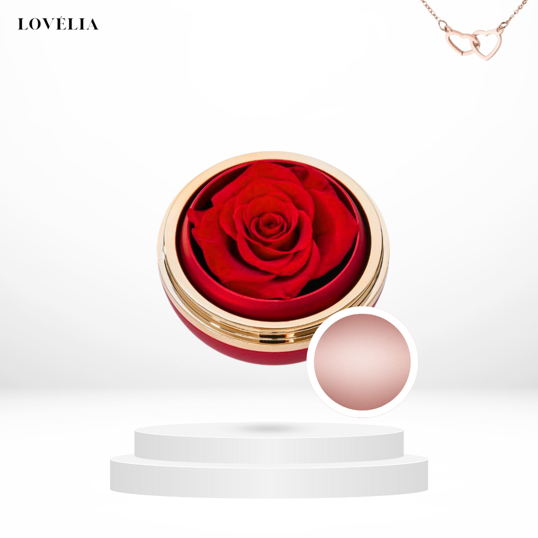 Coffret Rose Éternelle Lovélia™ & Collier Personnalisé