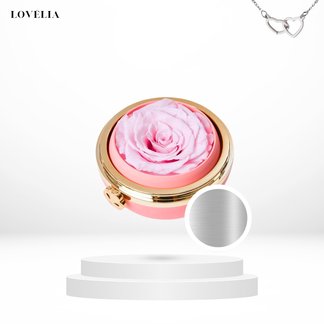 Coffret Rose Éternelle Lovélia™ & Collier Personnalisé