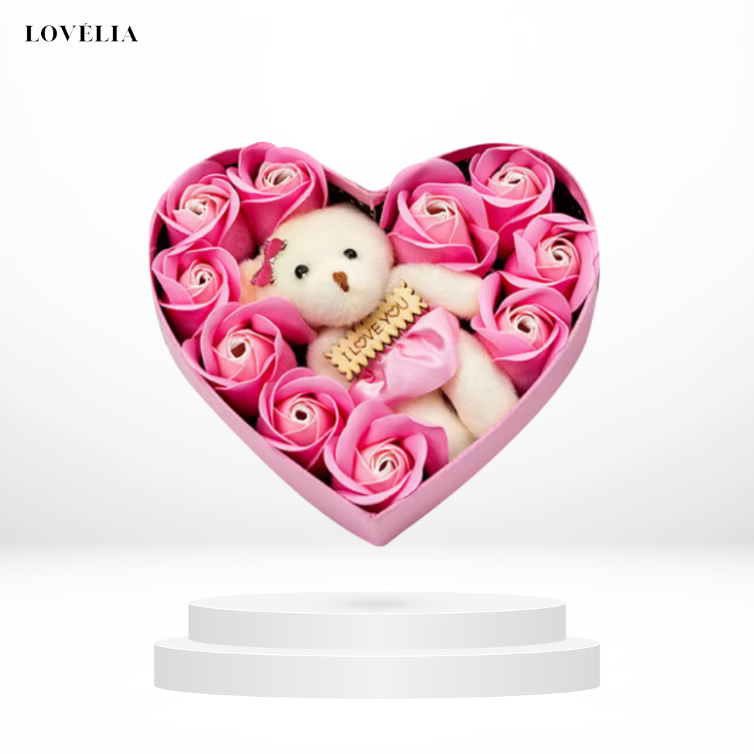 Ours en peluche avec Boîte en Cœur Lovélia™