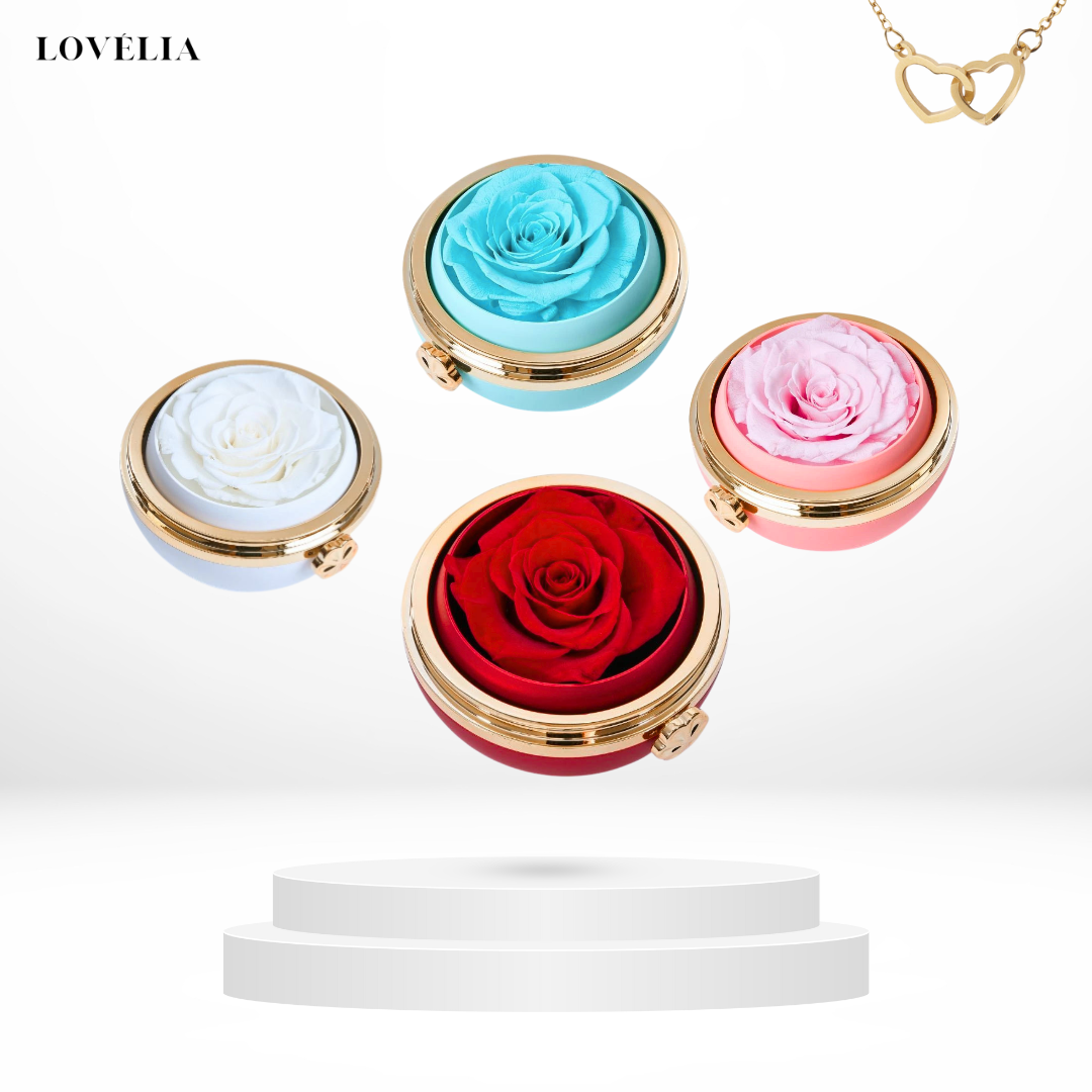 Coffret Rose Éternelle Lovélia™ & Collier Personnalisé
