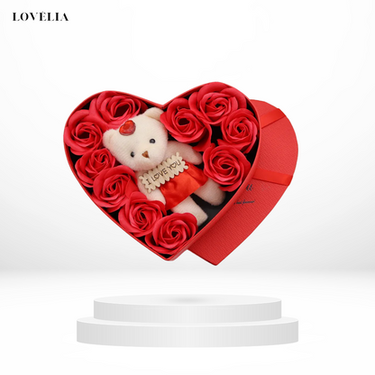Ours en peluche avec Boîte en Cœur Lovélia™