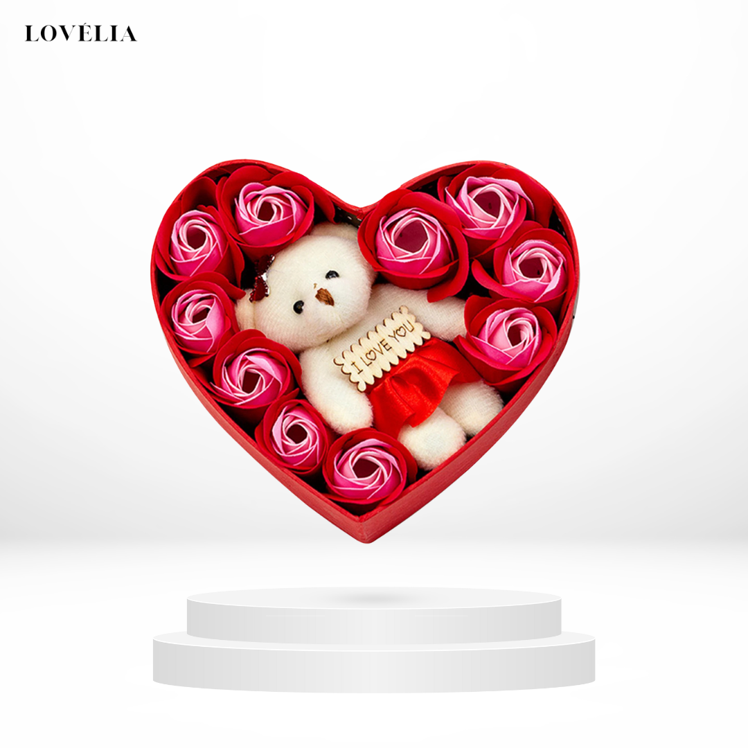 Ours en peluche avec Boîte en Cœur Lovélia™