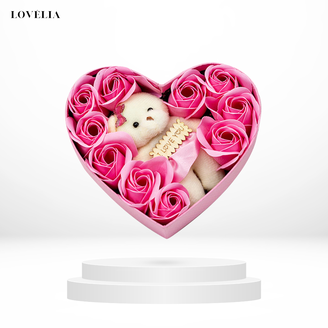 Ours en peluche avec Boîte en Cœur Lovélia™