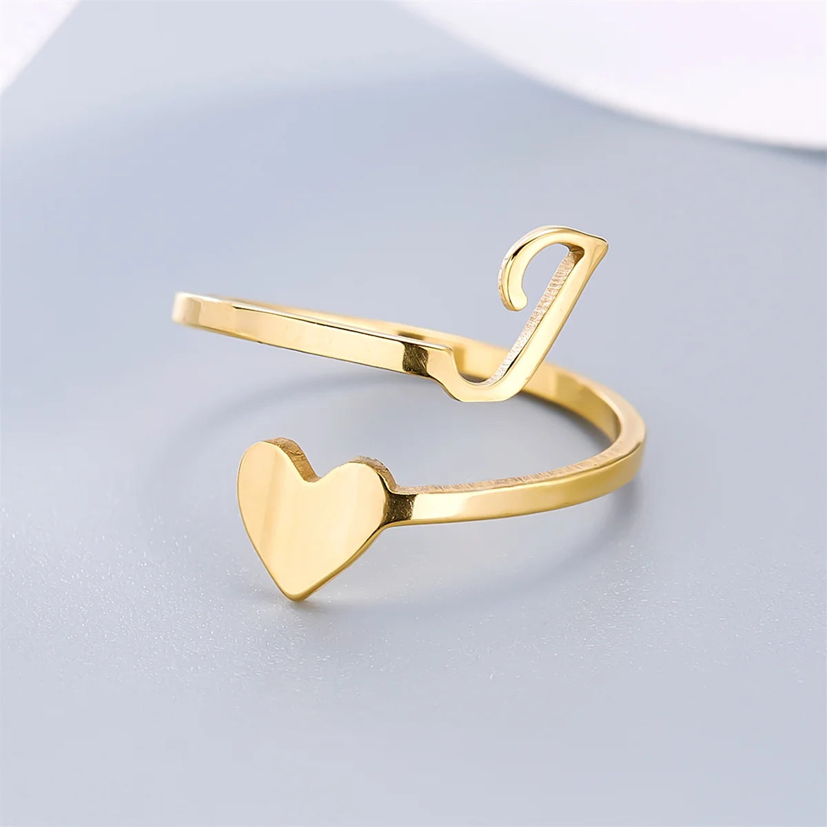 Bague Coeur Initiale Ajustable Lovélia™
