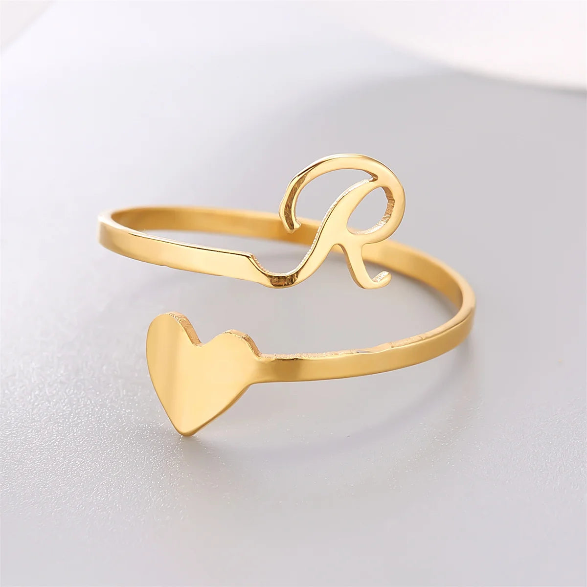 Bague Coeur Initiale Ajustable Lovélia™