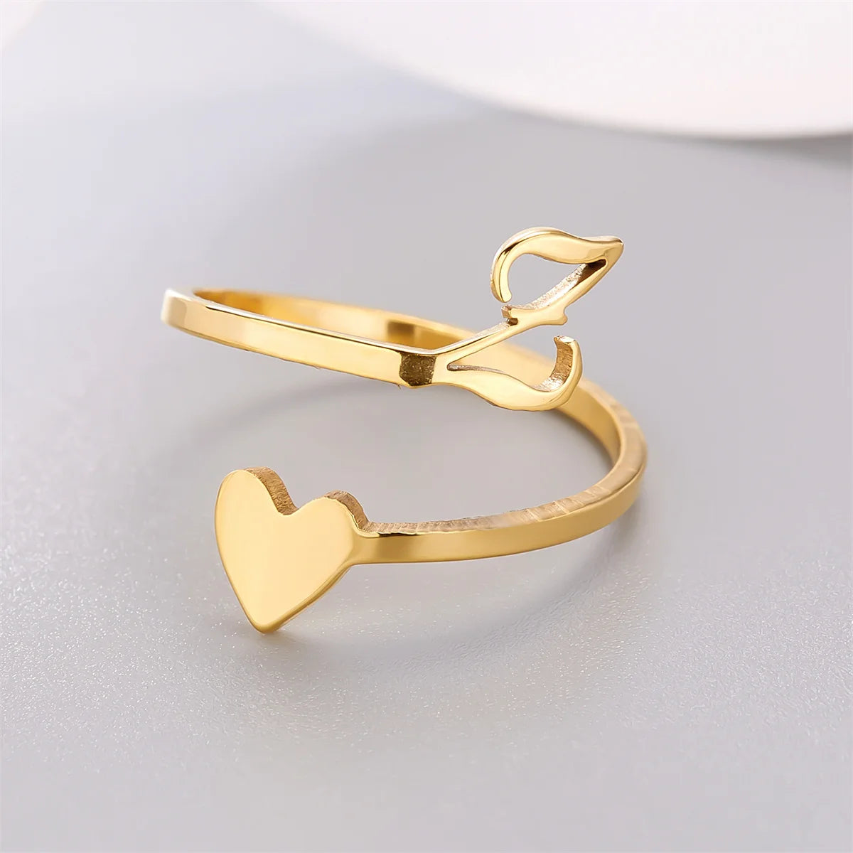 Bague Coeur Initiale Ajustable Lovélia™
