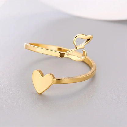 Bague Coeur Initiale Ajustable Lovélia™