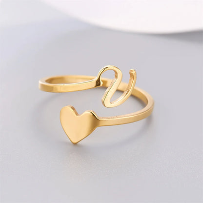 Bague Coeur Initiale Ajustable Lovélia™