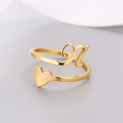 Bague Coeur Initiale Ajustable Lovélia™