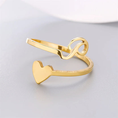 Bague Coeur Initiale Ajustable Lovélia™