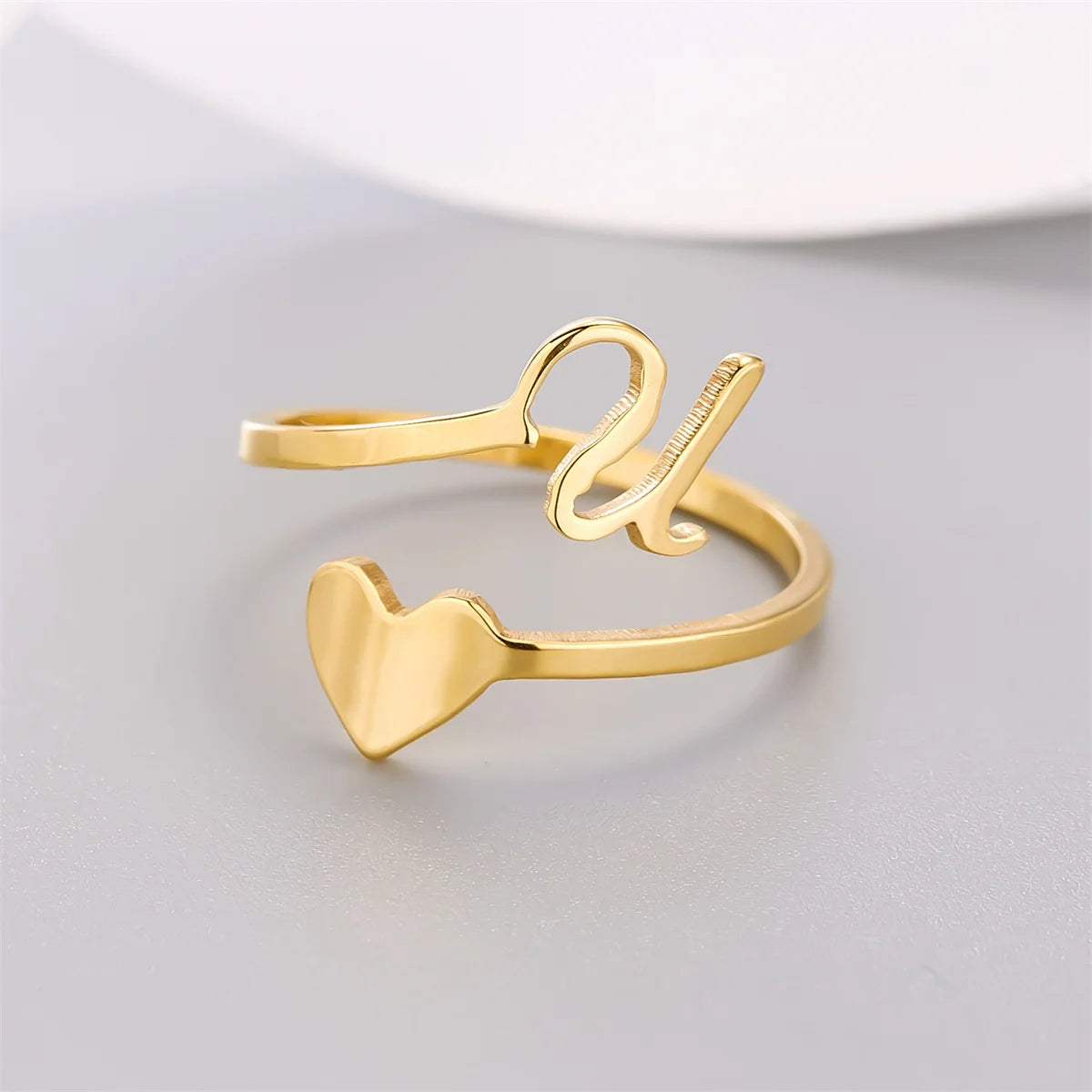 Bague Coeur Initiale Ajustable Lovélia™